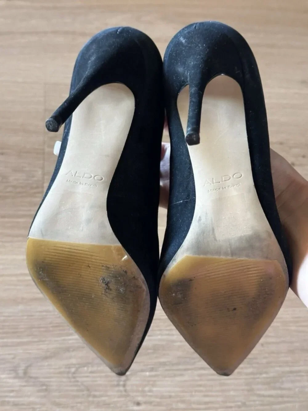 ALDO Black Suede Stiletto Pointed Toe Pumps